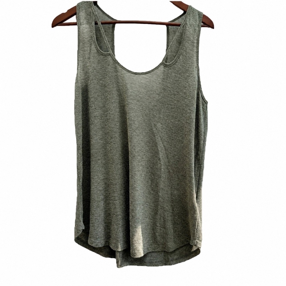 H.I.P. Top Women's Size Large Sleeveless Grey & Gold Metallic Top